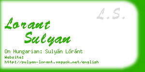 lorant sulyan business card